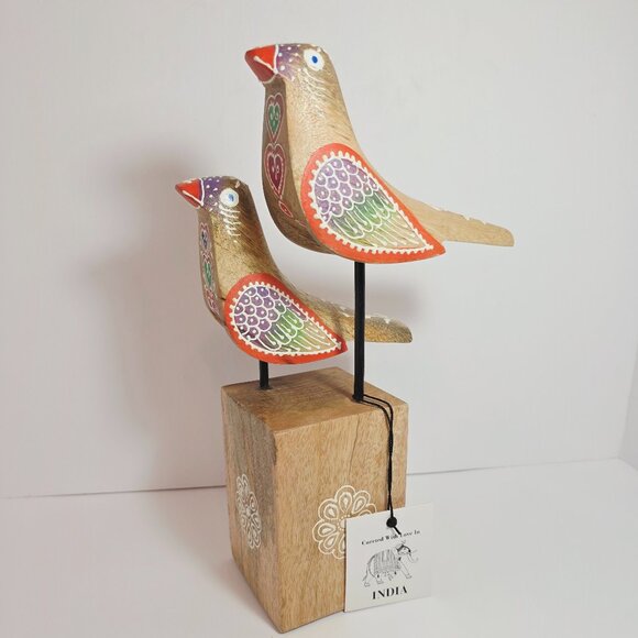Handcrafted Wooden Bird Sculpture – Made in India - Picture 1 of 10